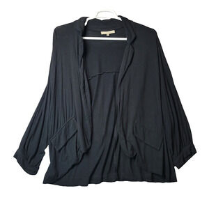Sejour Weekend Black Dolman Sleeve Rayon Cardigan Women's Plus 1X Stretch